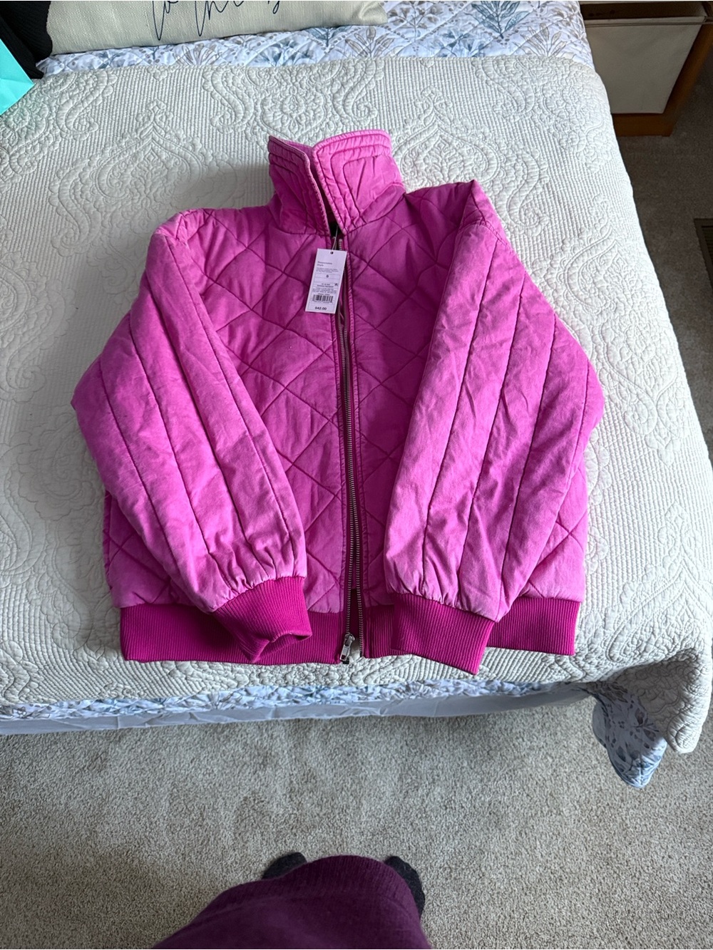 Kids Quilted Bubble Puffer Jacket in Hot Pink NWT